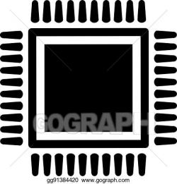 Vector Art - Cpu chip computer. Clipart Drawing gg91384420 - GoGraph