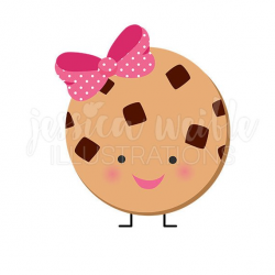 Cute Chocolate Chip Cookie Character Cute Digital Clipart