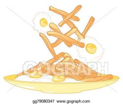 EPS Illustration - Egg and chips. Vector Clipart gg79080347 - GoGraph