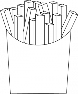 Black and White French Fries Clip Art - Black and White French Fries ...