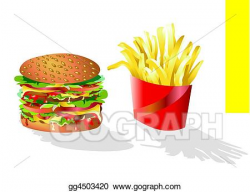Stock Illustrations - Hamburger and chips. Stock Clipart gg4503420 ...