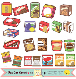 Snack junk food chip cookies graphic illustration