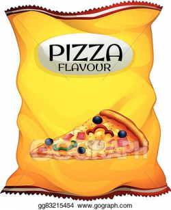Vector Stock - Bag of chips pizza flavour. Clipart Illustration ...