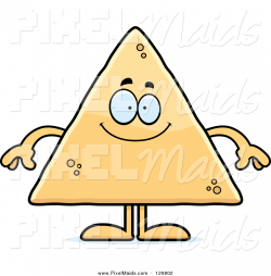 Clipart of a Happy Tortilla Chip by Cory Thoman - #129802