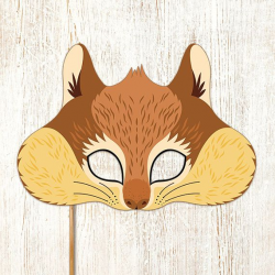 Squirrel Printable Mask Chipmunk Rodent DIY Animal Masks Booth Prop ...