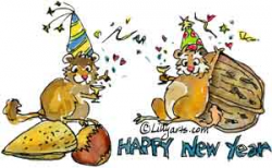 New Years Clipart of Cute Cartoon Images