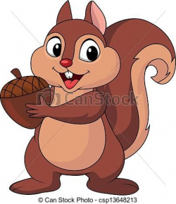Squirrel cartoon with nut | Chipmunk | Squirrel clipart ...