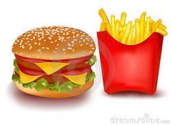 Burger And Chips Clipart - ClipartUse