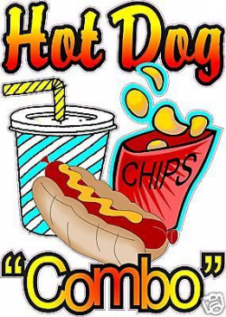 Hot Dog Combo Restaurant Concession Food Sign Decal 14