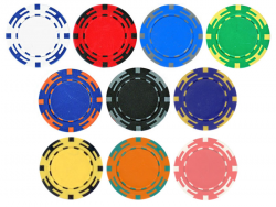 25pc 14g Z Striped Poker Chips (10 colors) - p-289