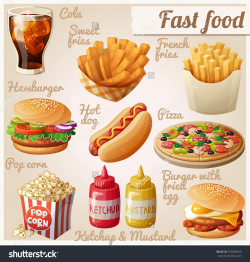 Cartoon ketchap mustard fries icons - Google Search | American Diner ...
