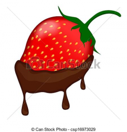 Chocolate clipart chocolate covered strawberry - Pencil and in color ...