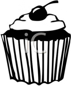 Clipart Picture: Black and White Chocolate Muffin