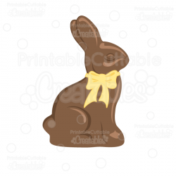 Chocolate Bunny SVG Cut File & Clipart for Silhouette Cameo, Cricut ...