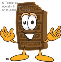 Clipart Cartoon Chocolate Bar With Hands Up