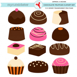 Chocolate Truffles Clipart Set candy sweets chocolate box