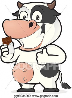 Vector Illustration - Cow holding a chocolate bar. Stock ...