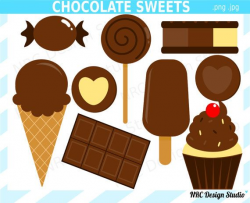 Ice Cream Clip Art - Chocolate Sweets Clip Art - Digital Candy Ice ...