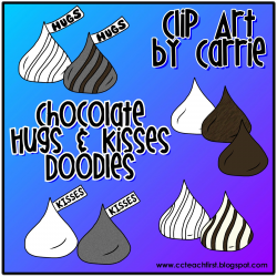Clip Art by Carrie Teaching First: Chocolate Hugs and Kisses Doodles ...