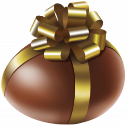Easter Chocolate Egg with Gold Bow Transparent PNG Clip Art Image ...