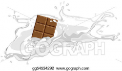 Drawing - Illustration of milk with chocolate. Clipart Drawing ...
