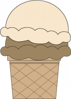 Chocolate and Vanilla Ice Cream Cone Clip Art - Chocolate and ...