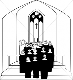 Church Choir Clipart in Black and White | Church Choir Clipart