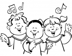Children choir clip art sketch coloring page - Clipartix