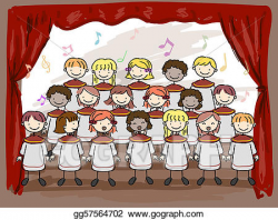 Drawing - Children's choir. Clipart Drawing gg57564702 - GoGraph