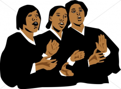Three Church Singers | Church Choir Clipart
