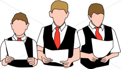 Three Choir Boys with Vests | Youth Choir Clipart