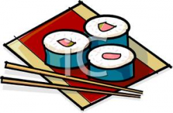 Sushi and Chopsticks - Clipart