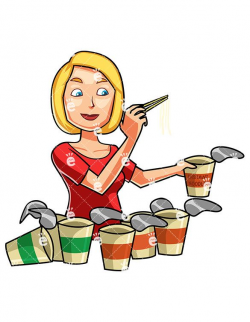 A Woman Eating Noodles: #asian #ate #bad #blonde #body #cartoon ...