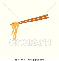 Vector Art - Chopsticks and noodle, chinese, asian food ...