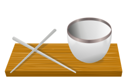 OnlineLabels Clip Art - Rice Bowl With Chopsticks