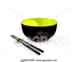 Stock Illustration - Bowl chopsticks. Clipart Drawing gg56047462 ...