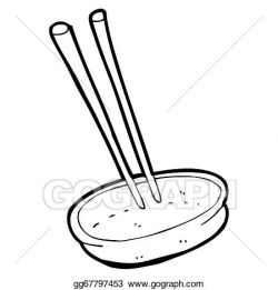 Drawing - Cartoon chopsticks and bowl. Clipart Drawing gg67797453 ...