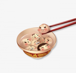 Dumplings with bowl, Peach Bowl, Dumpling, Chopsticks PNG Image and ...
