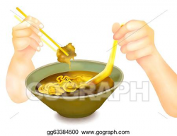 Clipart - Hand holding chopsticks for eating ramen noodles. Stock ...