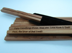 PERSONALISED ENGRAVED Authentic Natural Bamboo Chopsticks