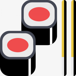 Chopsticks And Sushi, Gules, White, Black PNG Image and Clipart for ...