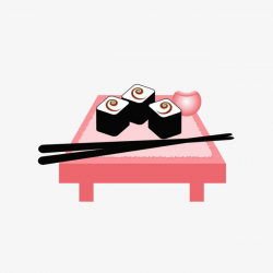 Japanese-style Dining Table, Sushi, Chopsticks, Pink PNG Image and ...