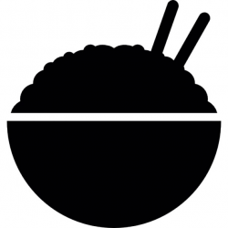 Rice bowl silhouette with chopsticks side view Icons | Free Download