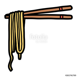 chopsticks and noodle / cartoon vector and illustration ...