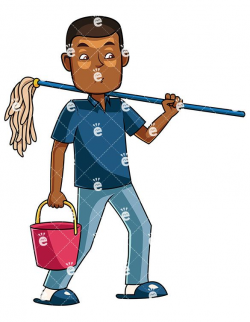 A Black Man Getting Ready To Mop The Floors | Black man ...