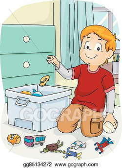 EPS Vector - Kid boy chores store toys. Stock Clipart ...