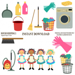 Cleaning clipart, House work Clipart, Chore Clipart, House duties ...