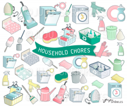 Housework Clipart, Cleaning Clipart, Organiser Clipart, Household ...