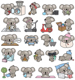 Premium Vector Clipart - Kawaii Koala - Cute Koala Planning Clipart ...