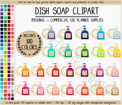 SALE 100 DISH SOAP clipart kitchen clipart kitchen stickers chores ...